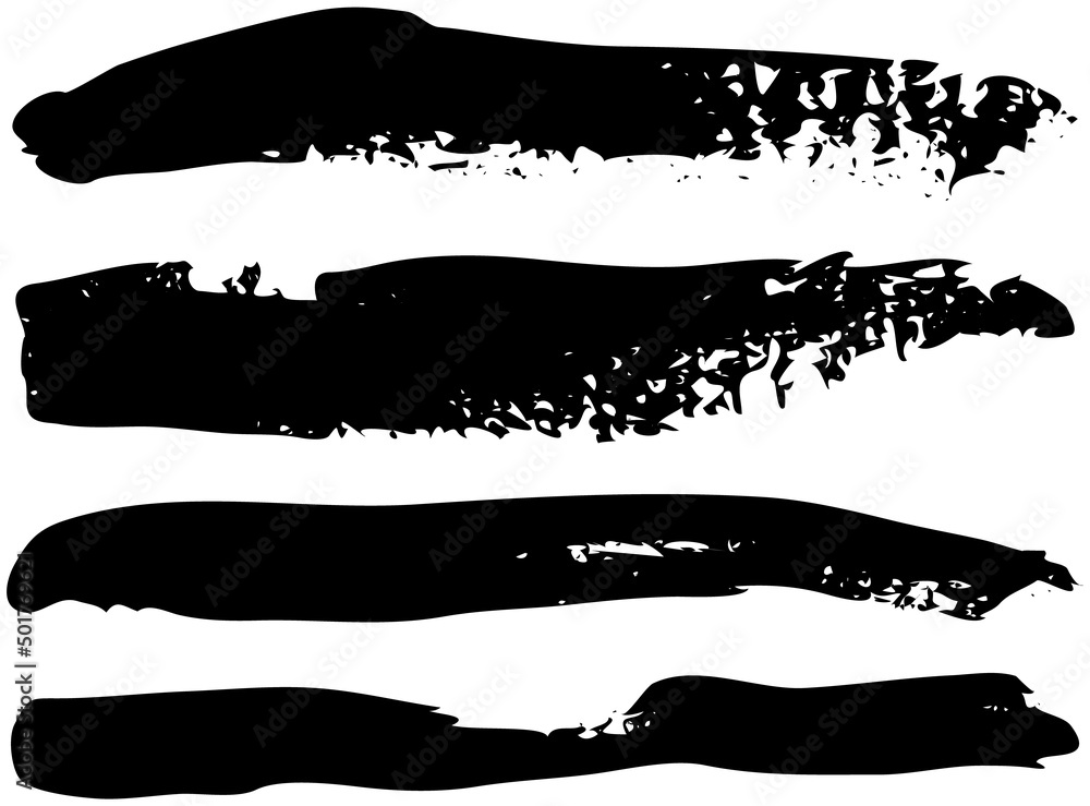 Poster set of different abstract shapes, smears and prints. black design elements isolated on white backgro