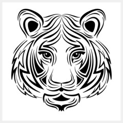 Vector head of a tiger on a white background. Tiger logo.