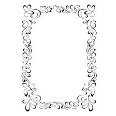 frame 128. decorative rectangular frame with stylized floral ornament and vignettes