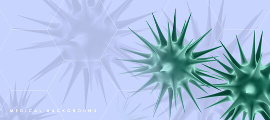 3d render Corona virus microscopic view
