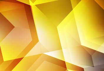 Dark Yellow vector texture with colorful hexagons.