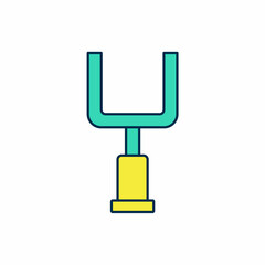 Filled outline American football goal post icon isolated on white background. Vector