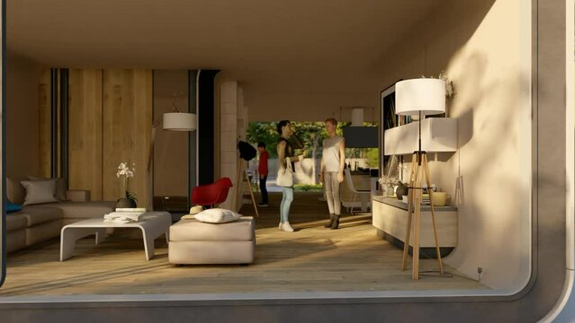 Luxury modular home with pool and garden
