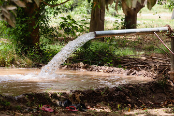 Fototapeta premium water pump in the garden