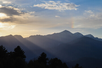 sunset in the mountains