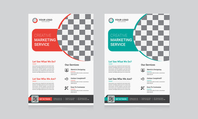 Obraz premium corporate flyer, poster, vector template, left late