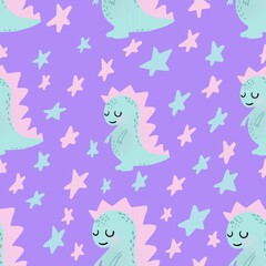 seamless pattern with dinosaur 