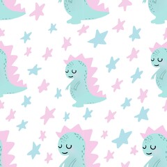 seamless pattern with dinosaur 