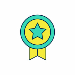 Filled outline Game rating with medal icon isolated on white background. Level results for game. Vector