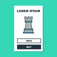 Filled outline Chess icon isolated on turquoise background. Business strategy. Game, management, finance. Vector