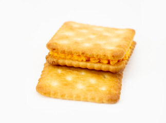 rectangular biscuits isolated on white background
