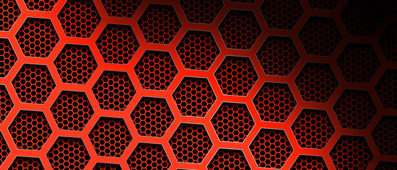Abstract dark red hexagon overlap on mesh design modern futuristic background illustration