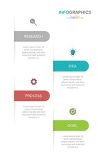Vertical infographic design with icons and 4 options or steps. Thin line. Infographics business concept. Can be used for info graphics, flow charts, presentations, mobile web sites, printed materials.