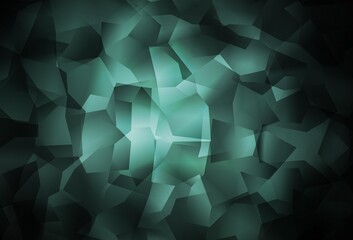 Obraz premium Dark Green vector gradient triangles texture.