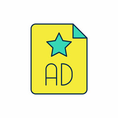 Filled outline Advertising icon isolated on white background. Concept of marketing and promotion process. Responsive ads. Social media advertising. Vector