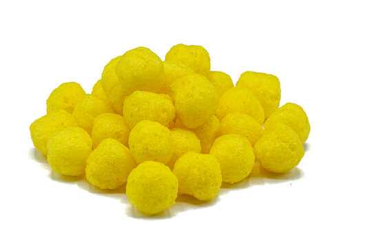 Cheese balls isolated on a white background