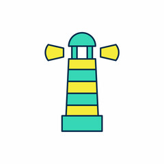 Filled outline Lighthouse icon isolated on white background. Vector