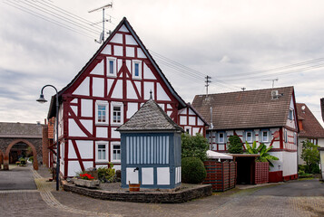 Fachwerkhäuser in Schotten-Eichelsachsen in Hessen in Deutschland 