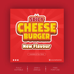 Burger Fastfood Social Media Post Template