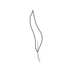 Vector leaf on white background. Orange and blue color.