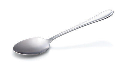Stainless steel spoon  side views isolated on white background, clipping path non-shadow suitable for design
