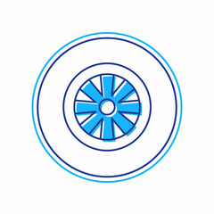 Fototapeta premium Filled outline Alloy wheel for car icon isolated on white background. Vector