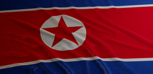 North Korea Flag 3D Render