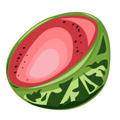 Half of watermelon vector single illustration