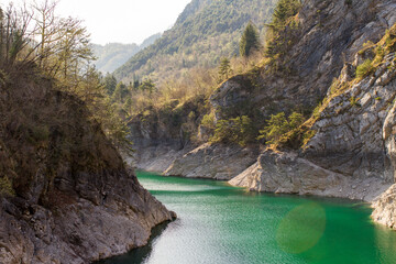 clear water lake in the mountains, Italy
