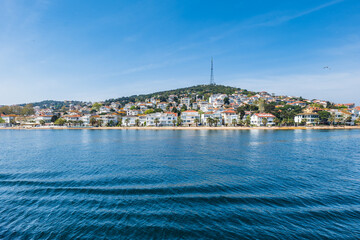 Fototapeta na wymiar Princes Islands in the Sea of Marmara, Istanbul, Turkey. The view of Kinaliada, one of the Princes Islands, in summer