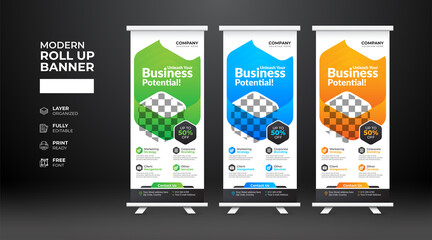 Modern and creative corporate Roll up banner template