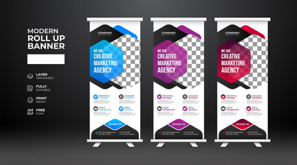 Modern and creative corporate Roll up banner template