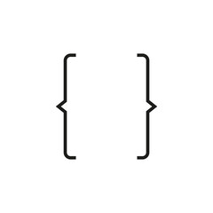 Brackets icon. Linear image. Simple flat vector illustration on a white background
