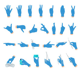 Hand Gestures Flat Set