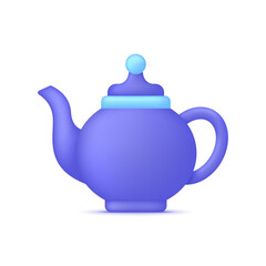 3D Teapot isolated on white background. Can be used for many purposes.