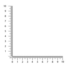 Corner ruler vector. Size indicators set isolated on background. Unit distances. Concept graphic element. Measuring scales.
