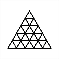 Pyramid chart line icon. Vector illustration isolated on a white background.