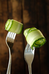 cucumber and fork