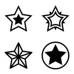 Stars Flat Icon Set Isolated On White Background