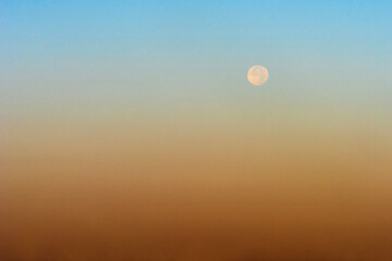 Hazy Morning Moonset