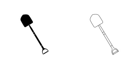 Shovel icon. Vector flat illustration.
