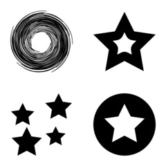 Stars1-2starfall Flat Icon Set Isolated On White Background