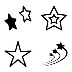 Stars1-2starfall Flat Icon Set Isolated On White Background
