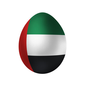 New life symbol. Clip art in colors of national flag. Egg on white background. United Arab Emirates
