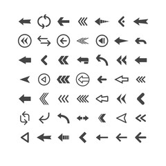 Arrow icons set. Vector pictogram arrows collection.