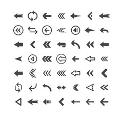 Arrow icons set. Vector pictogram arrows collection.