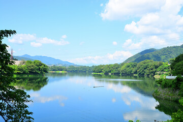 Fototapeta premium 津久井湖 神奈川県相模原市の風景
