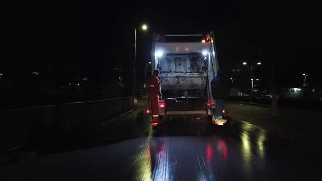 Garbage truck vehicle car with high speed on the road