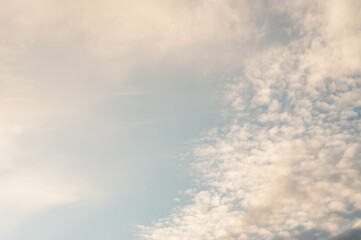 Fototapeta premium Stratus clouds and Altostratus clouds next to each other