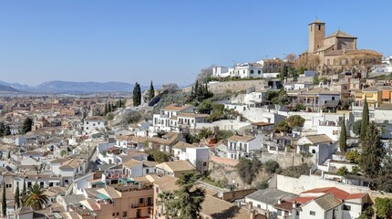 Obraz premium centre ville, cathédrale, églises et rues de Grenade en Andalousie
